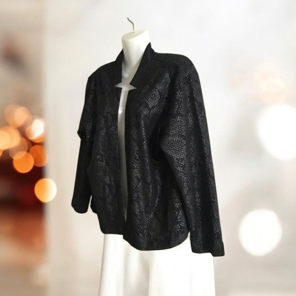 Bon worth Jacket snake pattern black silver size Small/P great for Holid… - Picture 6 of 11